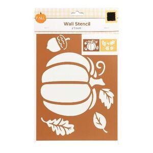 Perfect Harvest Wall Stencil 2 Ct Pumpkin Leaves Acorns Arts & Crafts Draw Paint